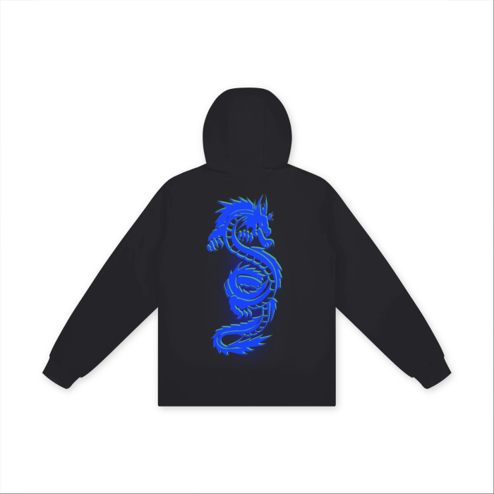 Royal Blue Dragon Hoodie with Tail